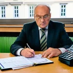 지방재정 전문가의 하루 루틴 - **Prompt for "The Overwhelmed Treasurer"**:
    "A middle-aged German municipal treasurer, with a lo...
