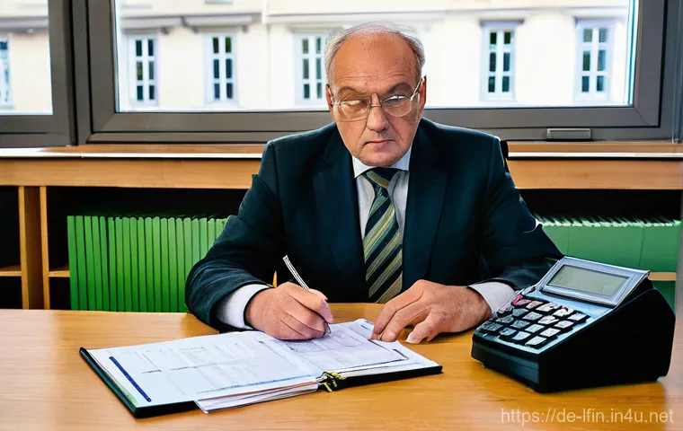 지방재정 전문가의 하루 루틴 - **Prompt for "The Overwhelmed Treasurer"**:
"A middle-aged German municipal treasurer, with a lo...