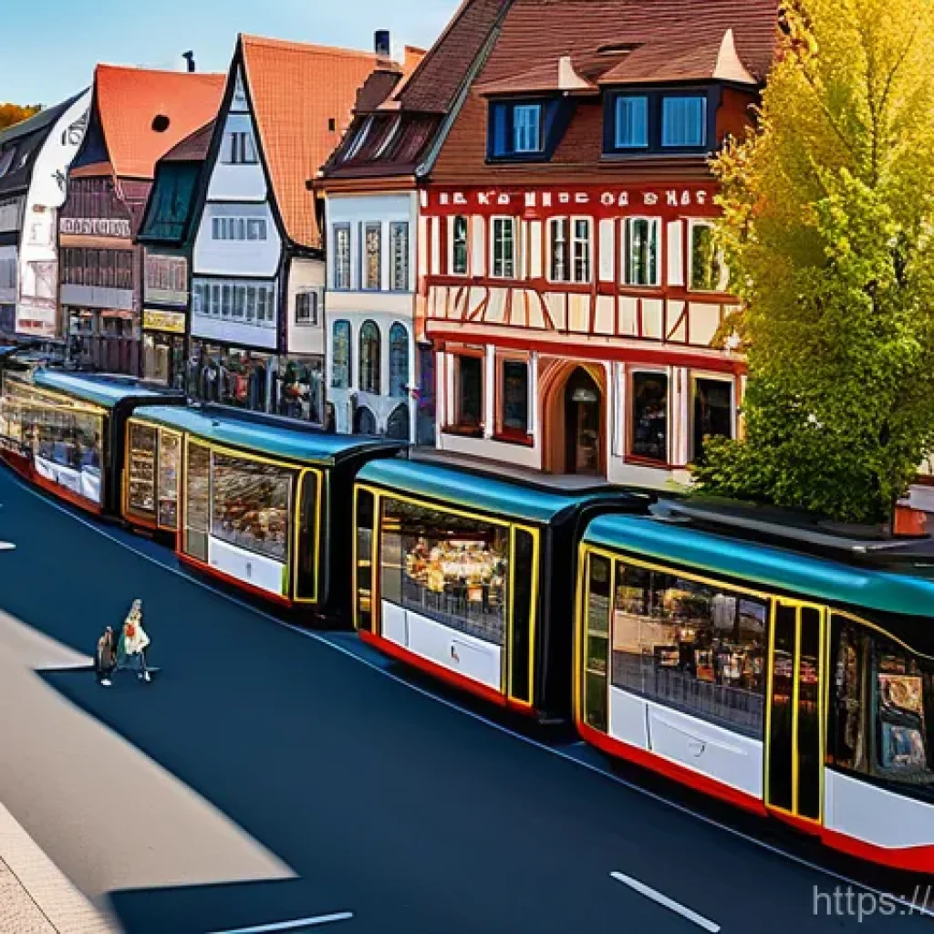 지방재정 분석 방법론 - **Thriving German Town Economy:** An aerial view of a bustling, prosperous German town center on a s...